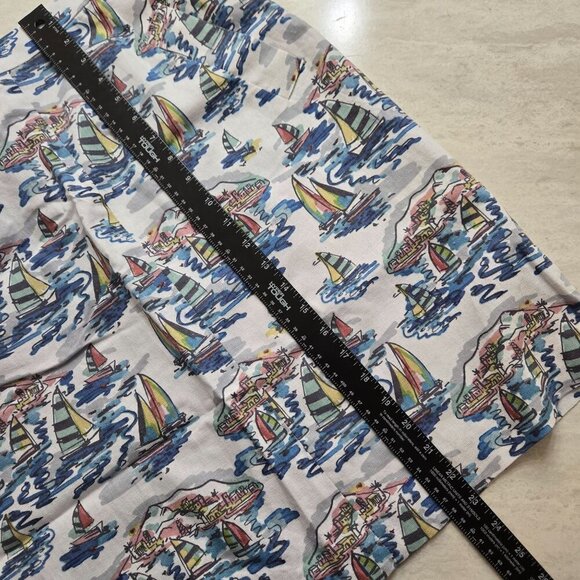 Nine West Pencil Skirt Womens Size 10 Nautical Print Preppy Beach Linen Coastal - Picture 10 of 13